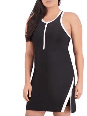 Sage Collective Womens Small Black Active Tennis Dress With Shorts Athletic